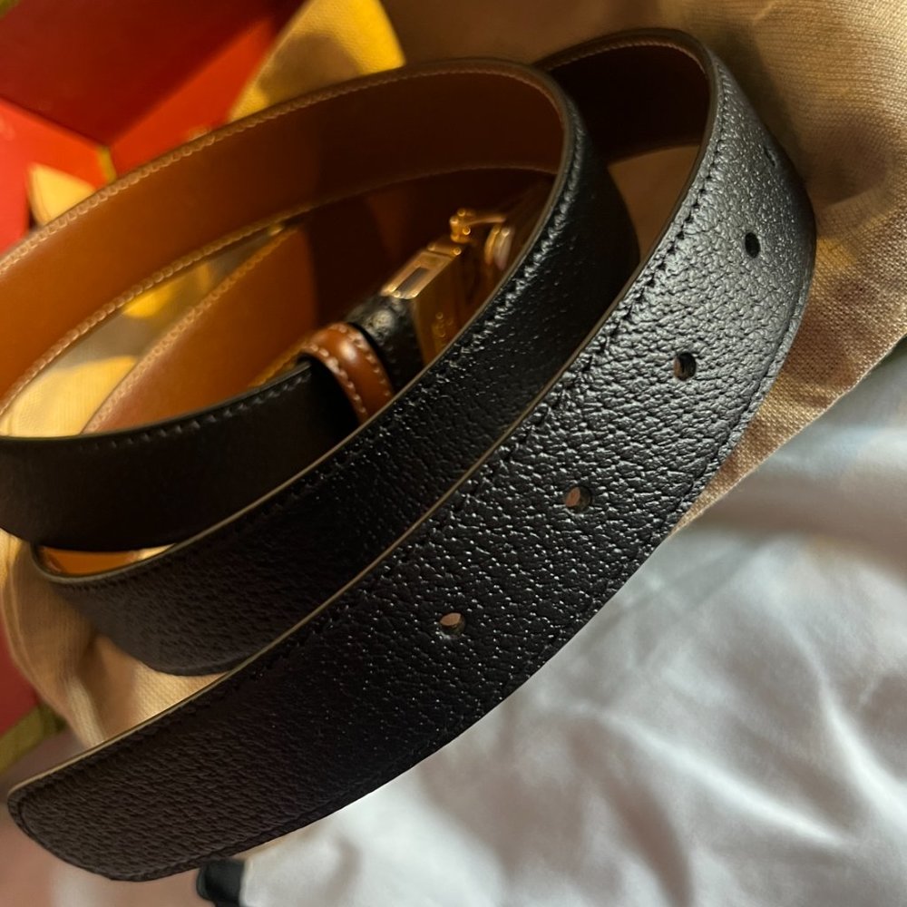 Belt with squared Interlocking G buckle - Picture 5 of 16